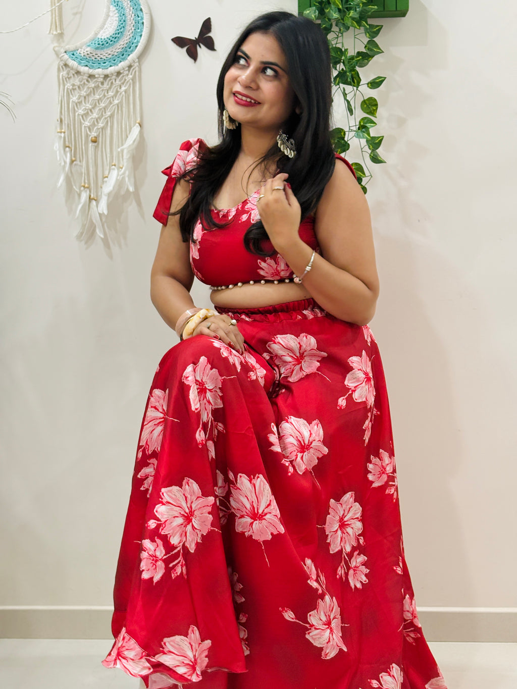 Zyra Bloom Skirt Set – Ruby Petal