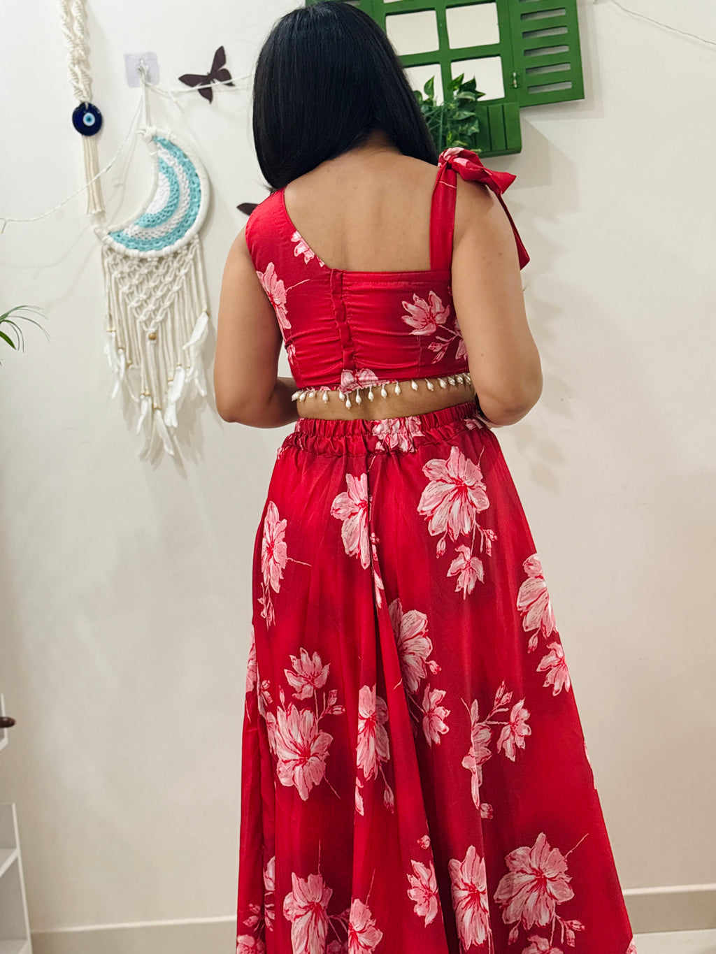 Zyra Bloom Skirt Set – Ruby Petal