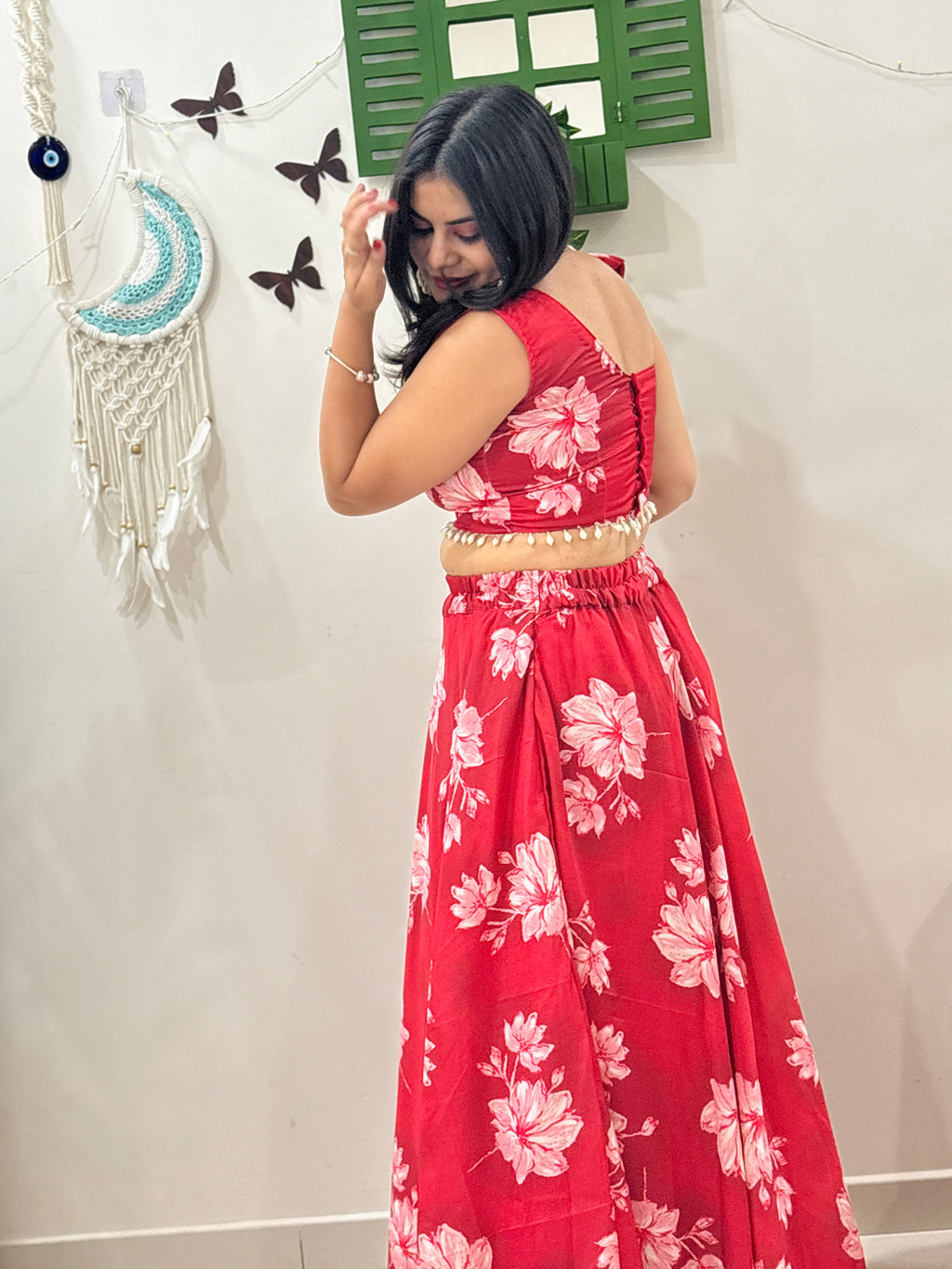 Zyra Bloom Skirt Set – Ruby Petal