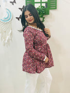 Meher Corset Kurti - Berry Bloom