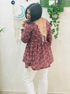 Meher Corset Kurti - Berry Bloom