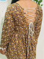 Meher Corset Kurti – Mustard Floral