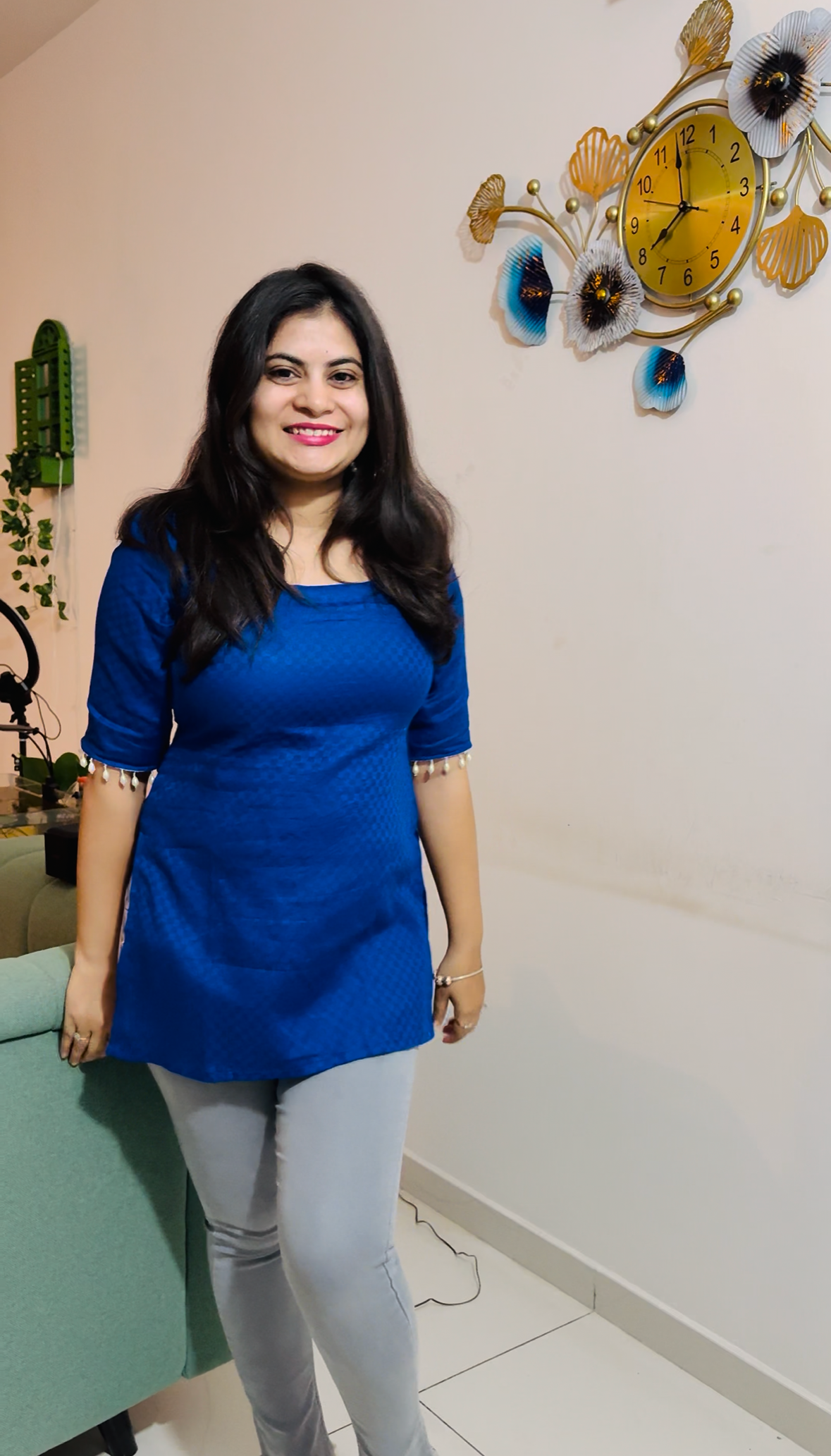 Royal Blue Pearl Kurti