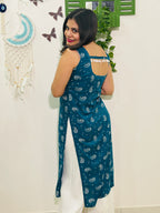 Suhani Shell Lace Kurti - Teal Blue