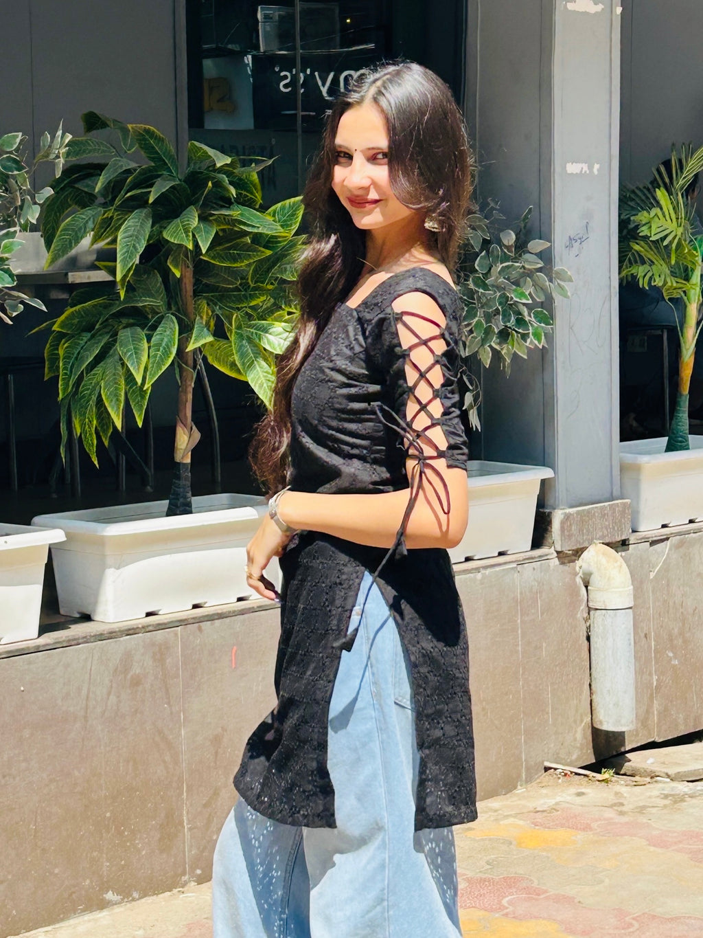 Sanwari Dori Sleeve Kurti