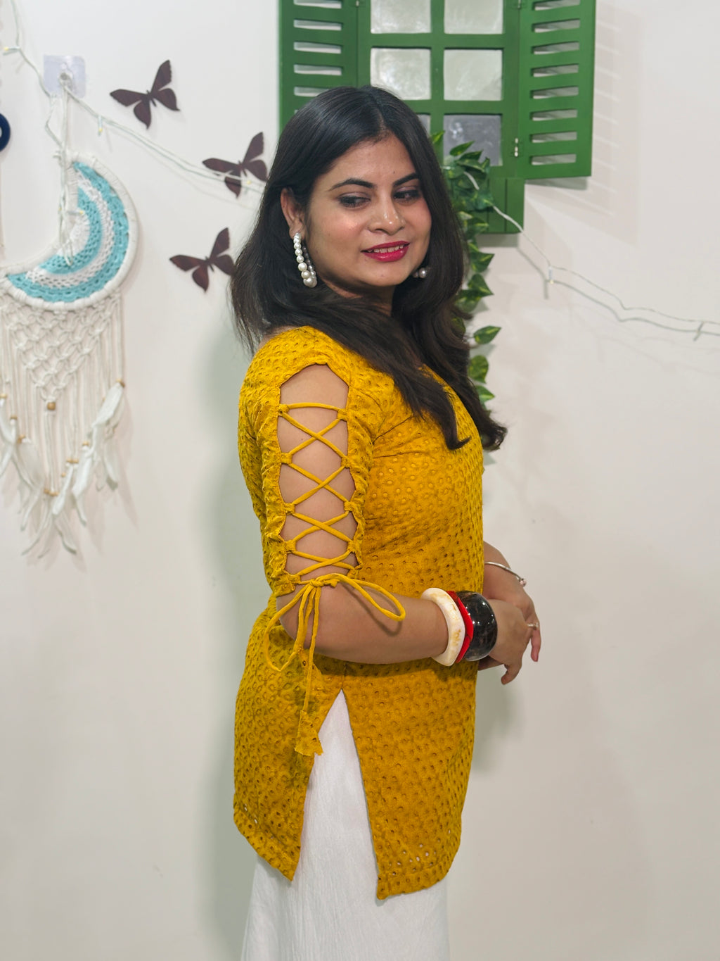 Sunflower Dori Sleeve Kurti 🌻