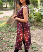 Suhani Shell Lace Kurti - Wine Maroon