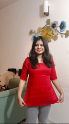 Hot Red Pearl Kurti