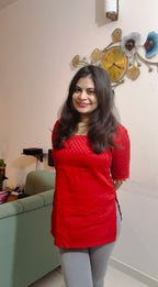 Hot Red Pearl Kurti