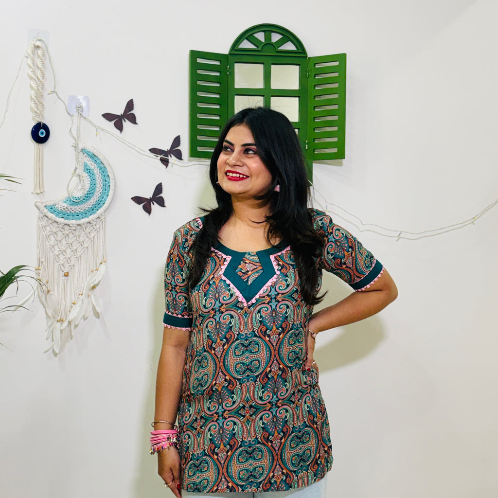 Aabha Paisley Lace Kurti