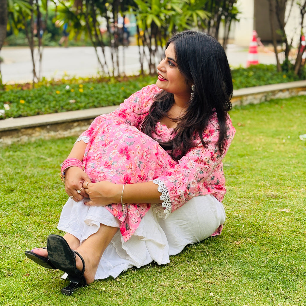 Khushboo Floral Lace Kurti