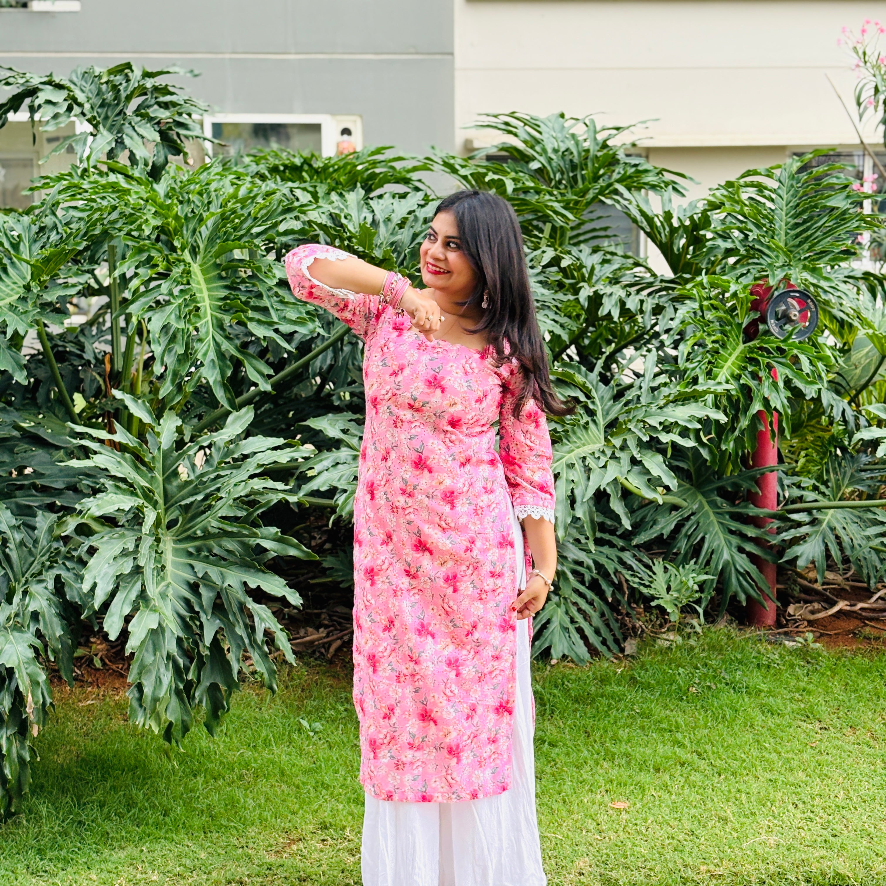 Khushboo Floral Lace Kurti