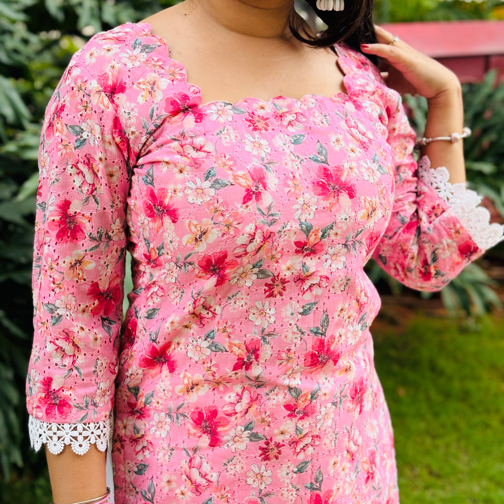 Khushboo Floral Lace Kurti