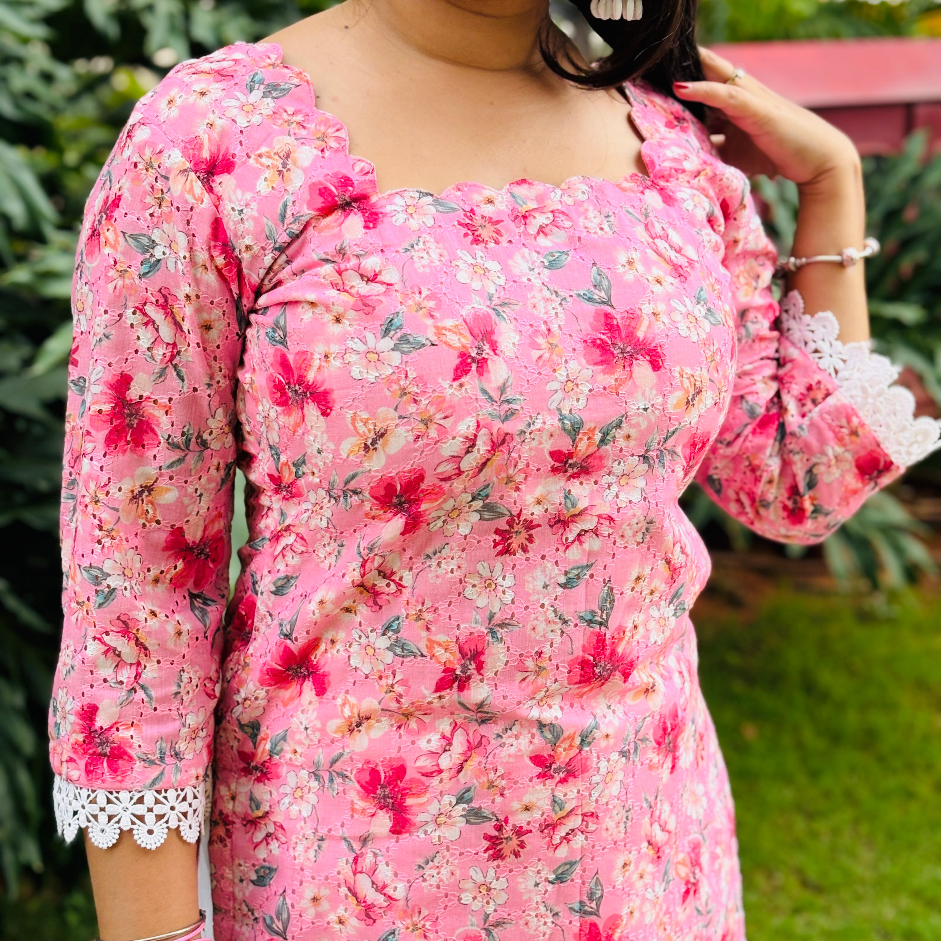 Khushboo Floral Lace Kurti