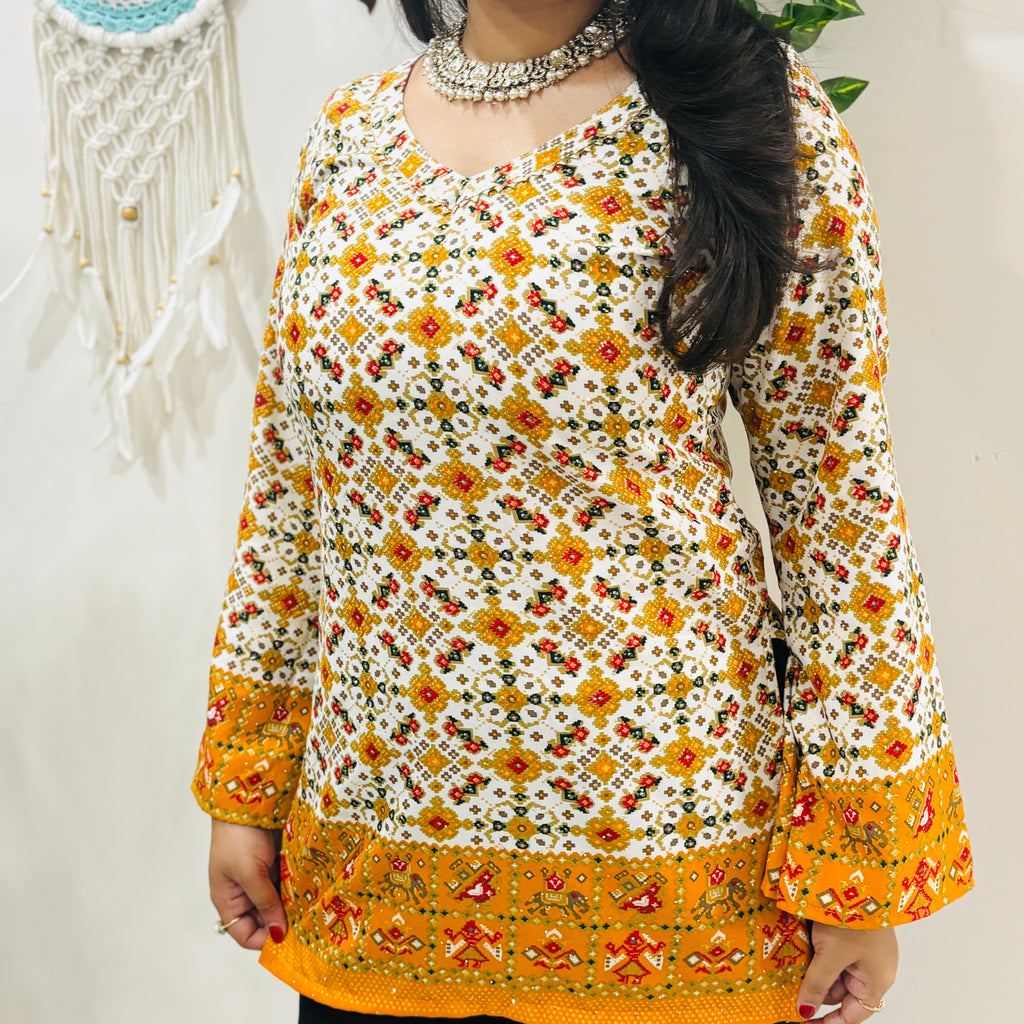 Siara Mustard Swarovski Kurti
