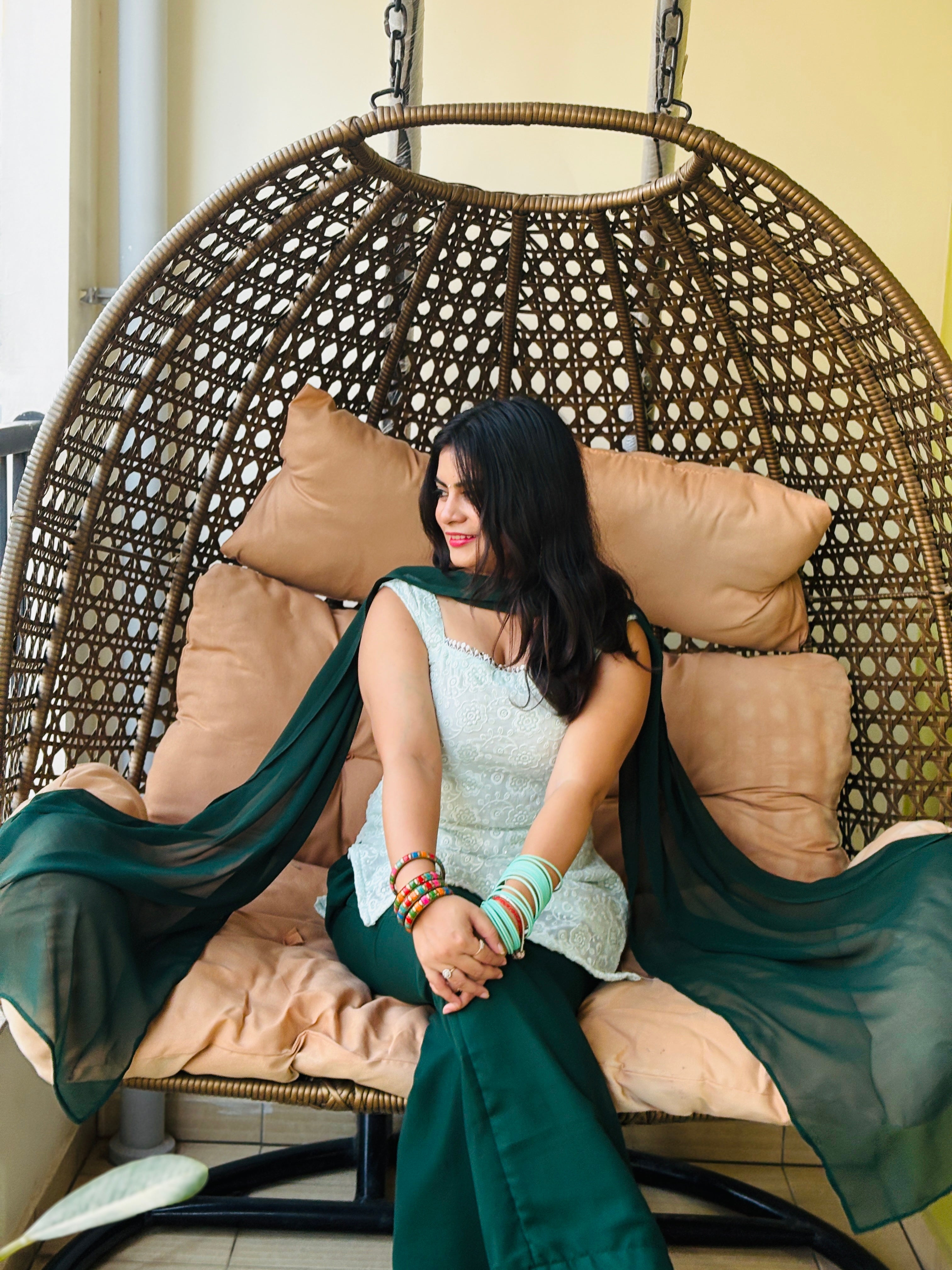 Emerald Noor Mirror Lace Suit Set