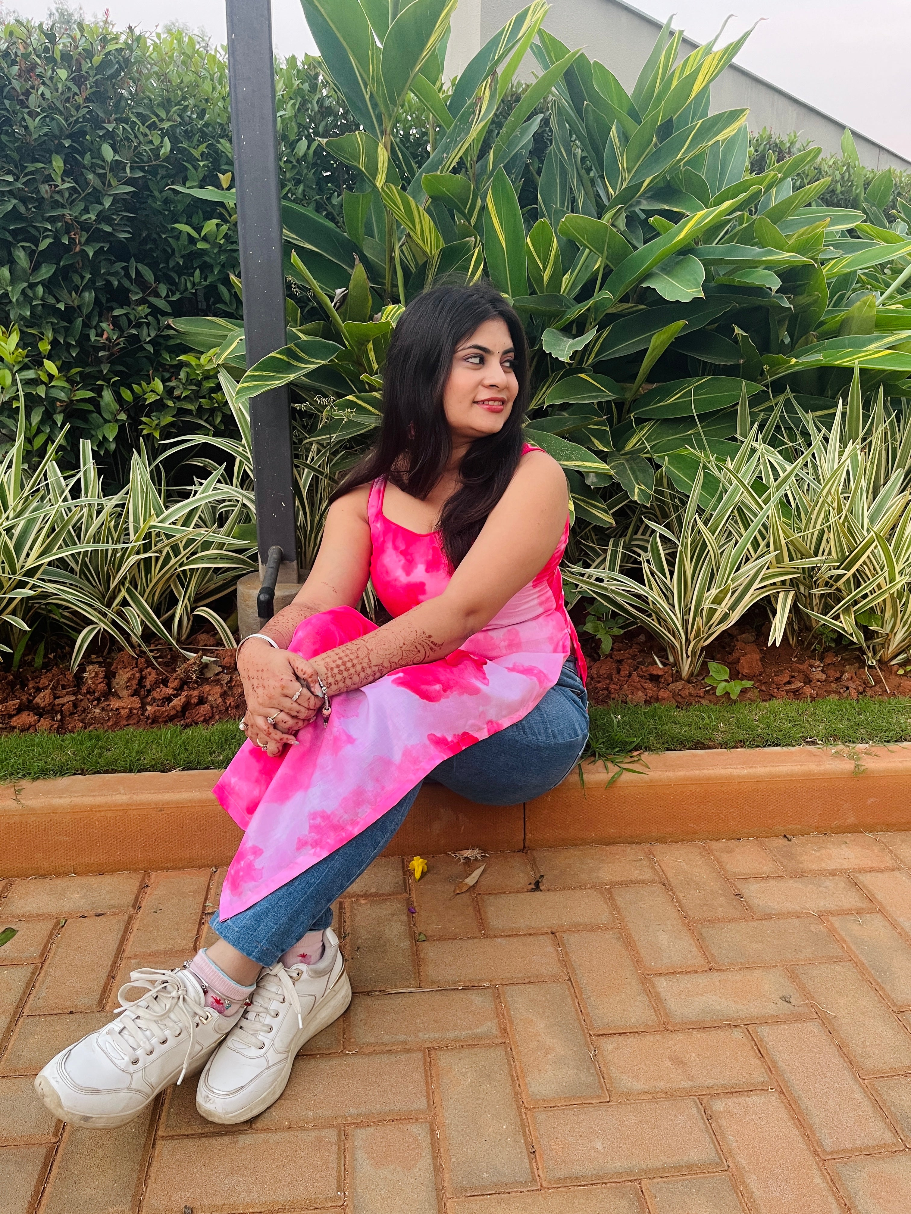 Pink Aura Shell-Back Kurti