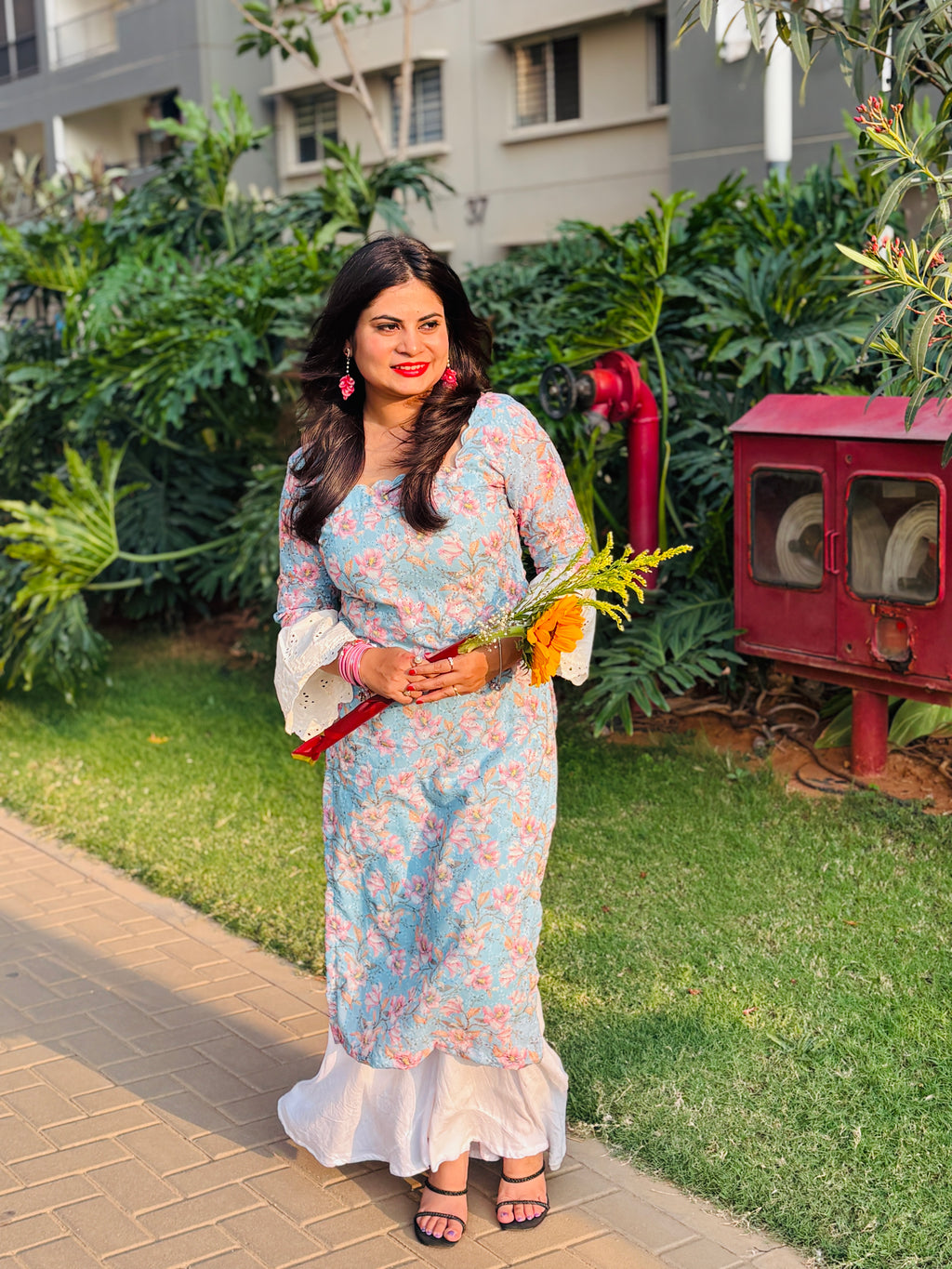 Khushi Floral Lace Kurti