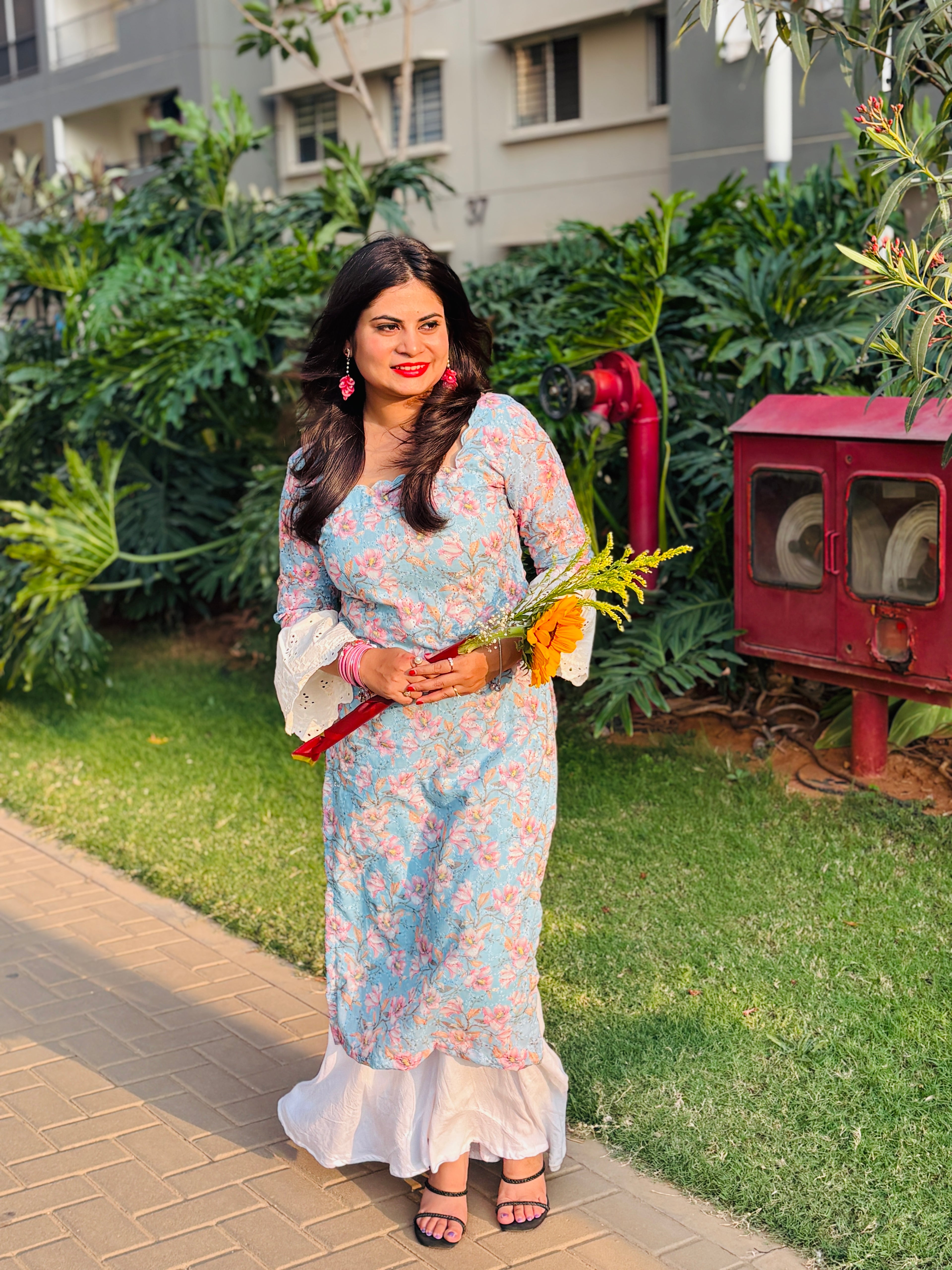 Khushi Floral Lace Kurti