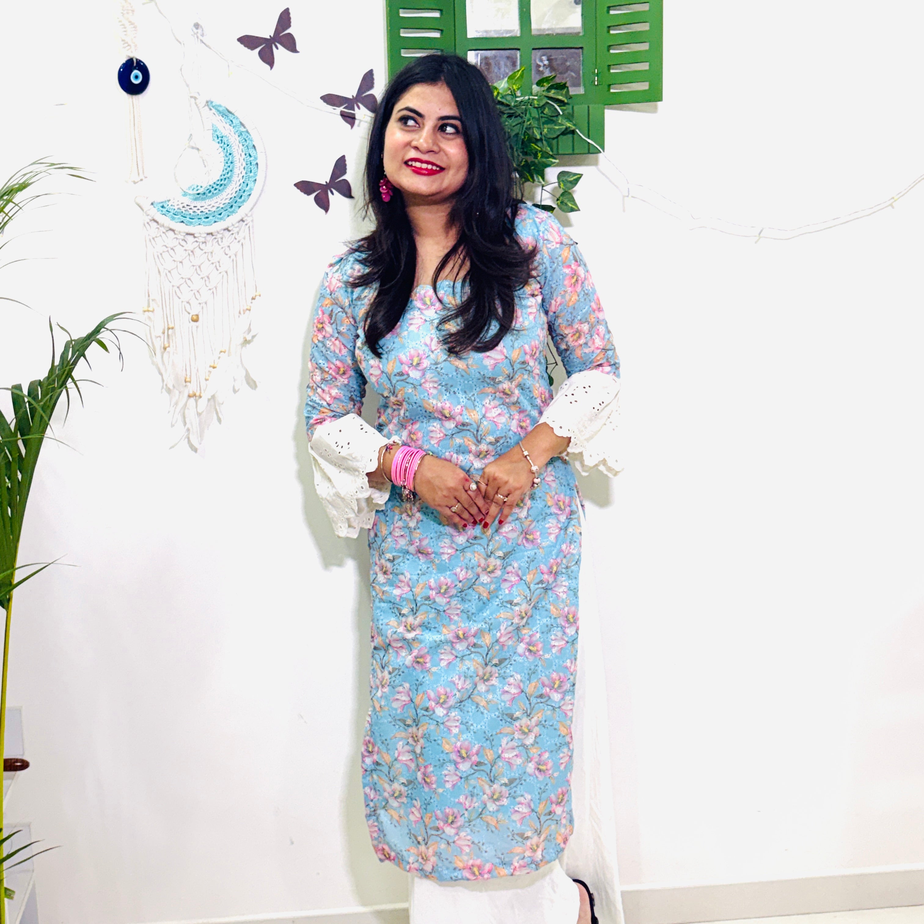 Khushi Floral Lace Kurti