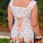 Aarohi Folk Muse Kurti – (Ivory & Mustard)