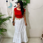 Tiered Fairy White Long Skirt