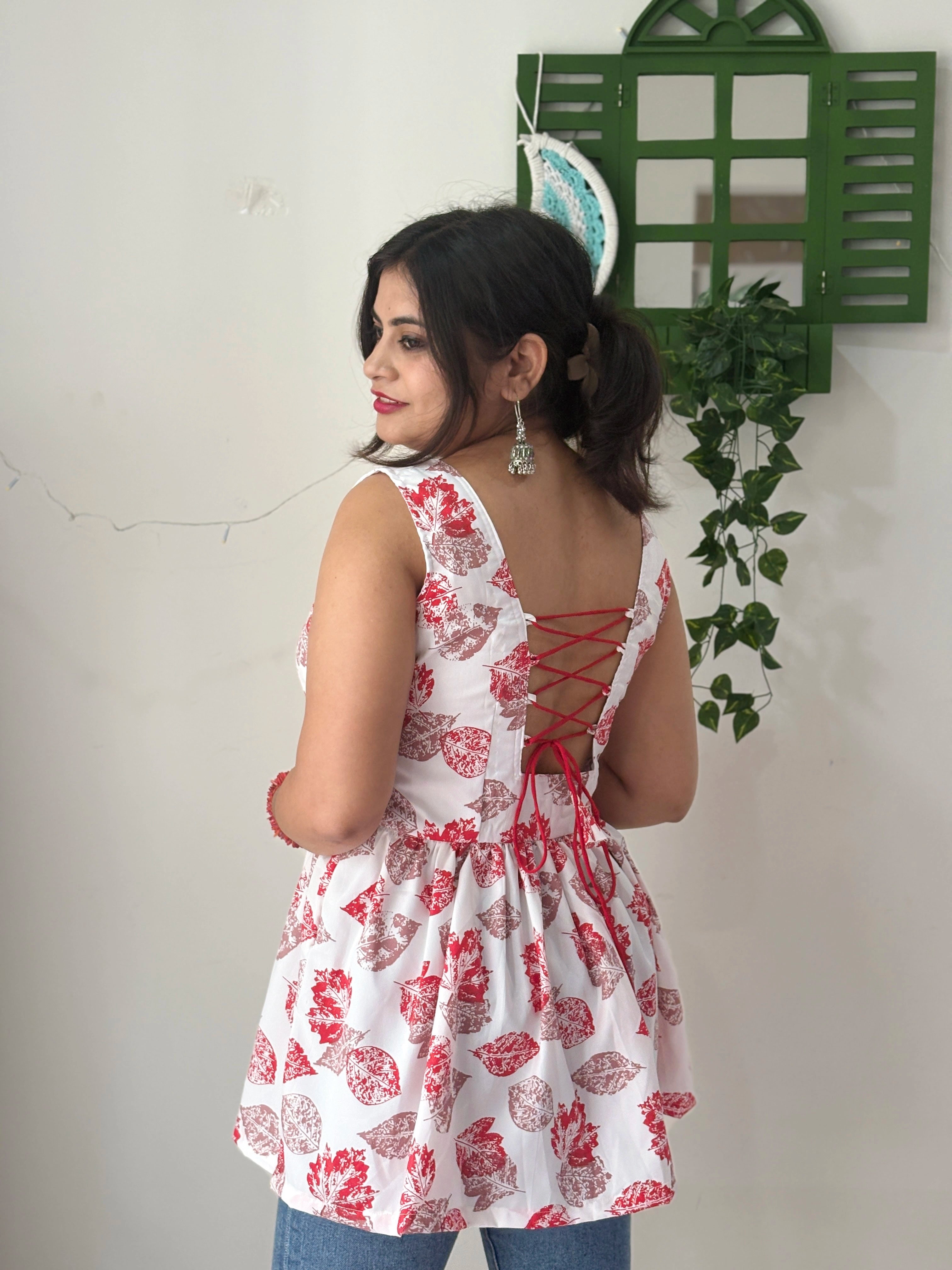 Floral Corset Back Kurti