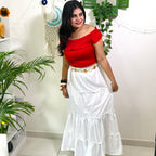 Tiered Fairy White Long Skirt