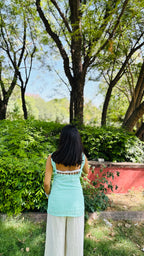 Mint Breeze Backless Kurti