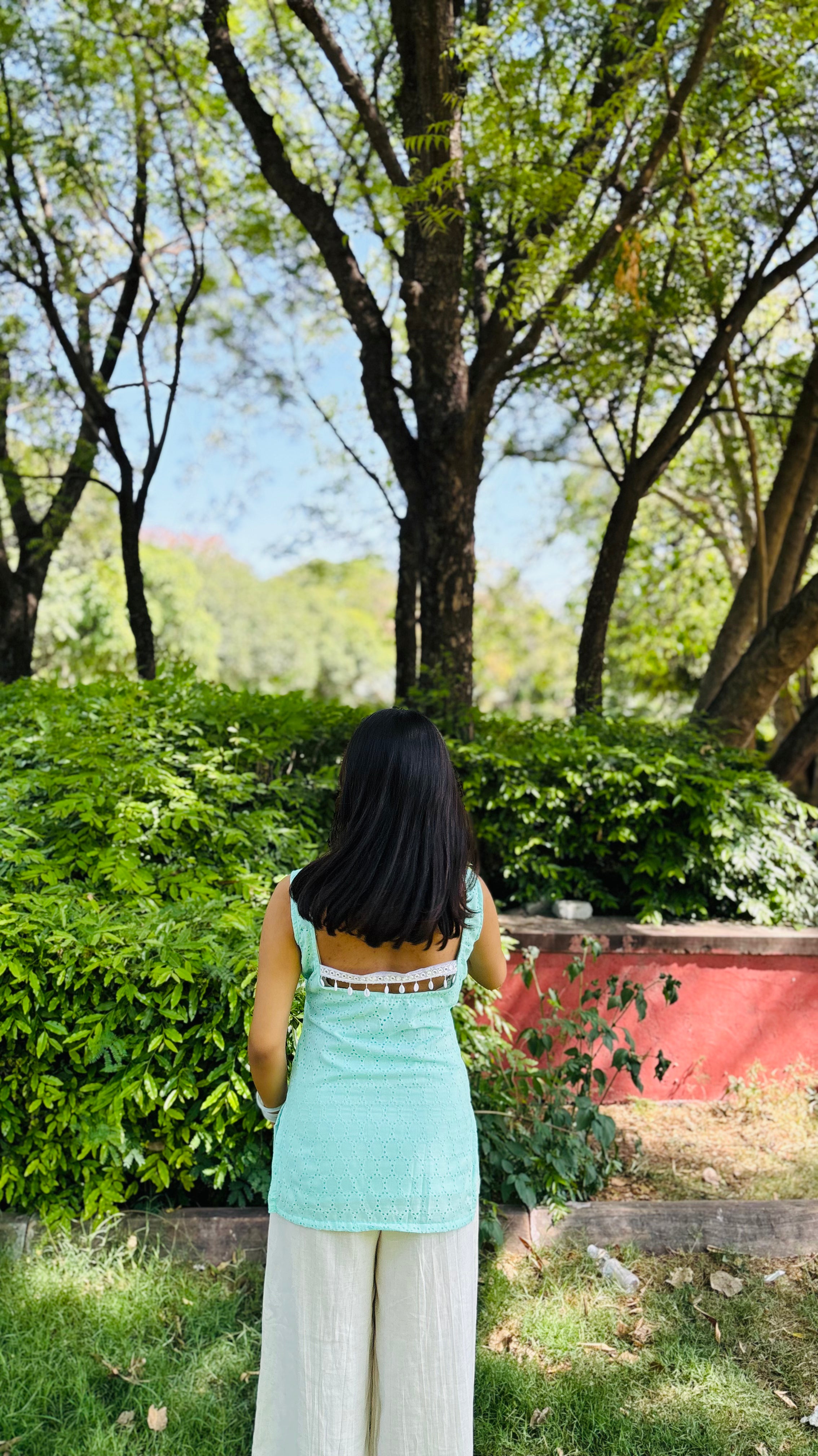 Mint Breeze Backless Kurti