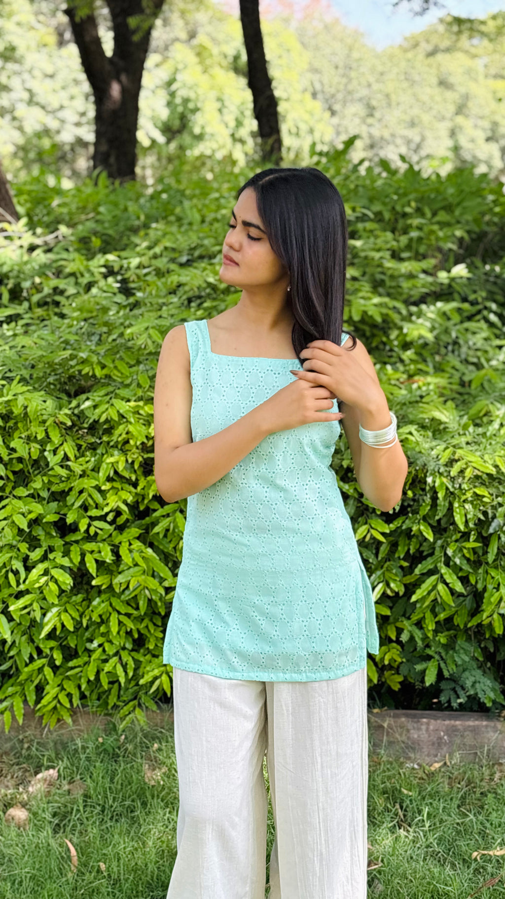 Mint Breeze Backless Kurti