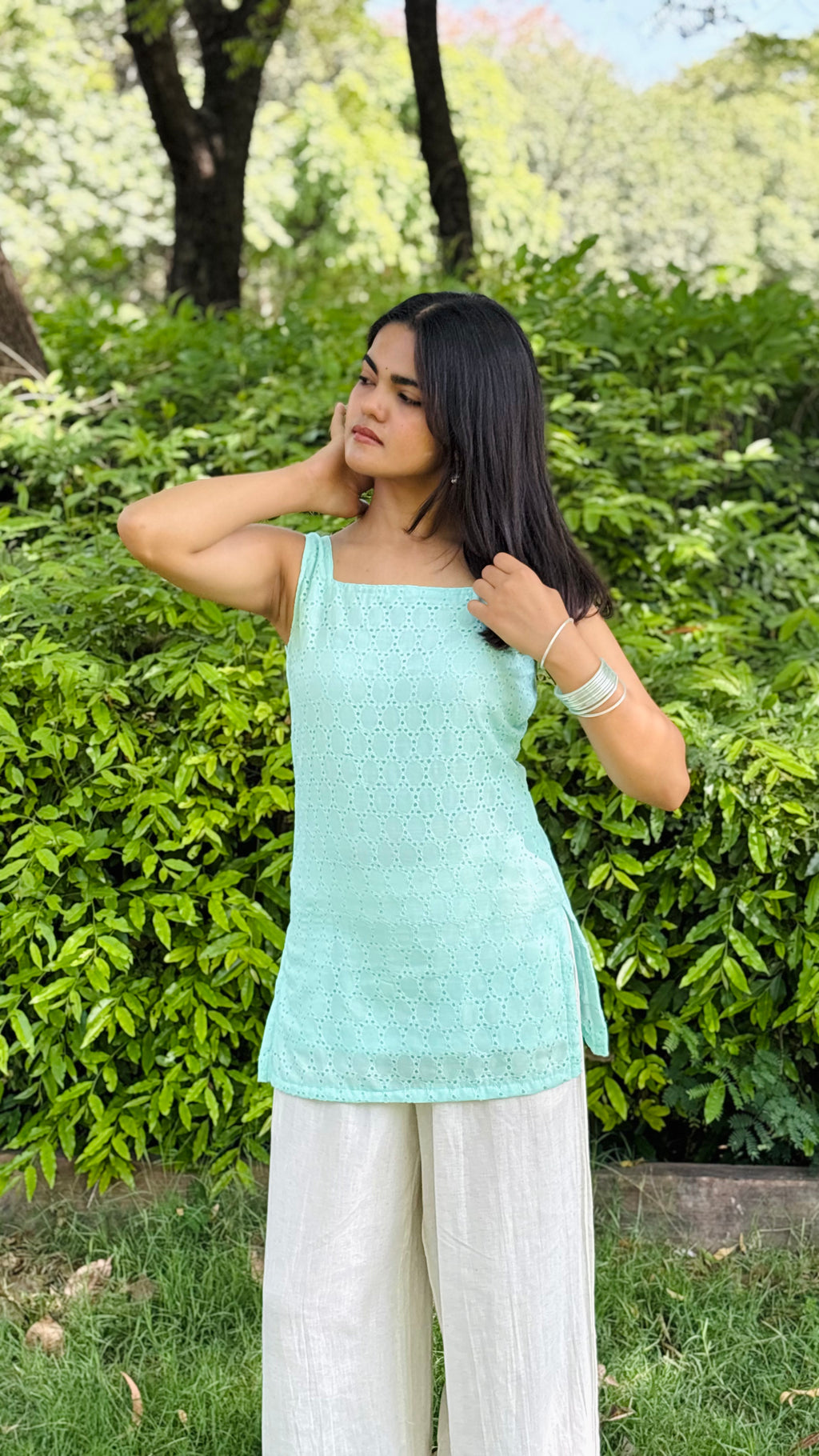 Mint Breeze Backless Kurti