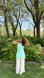 Mint Breeze Backless Kurti