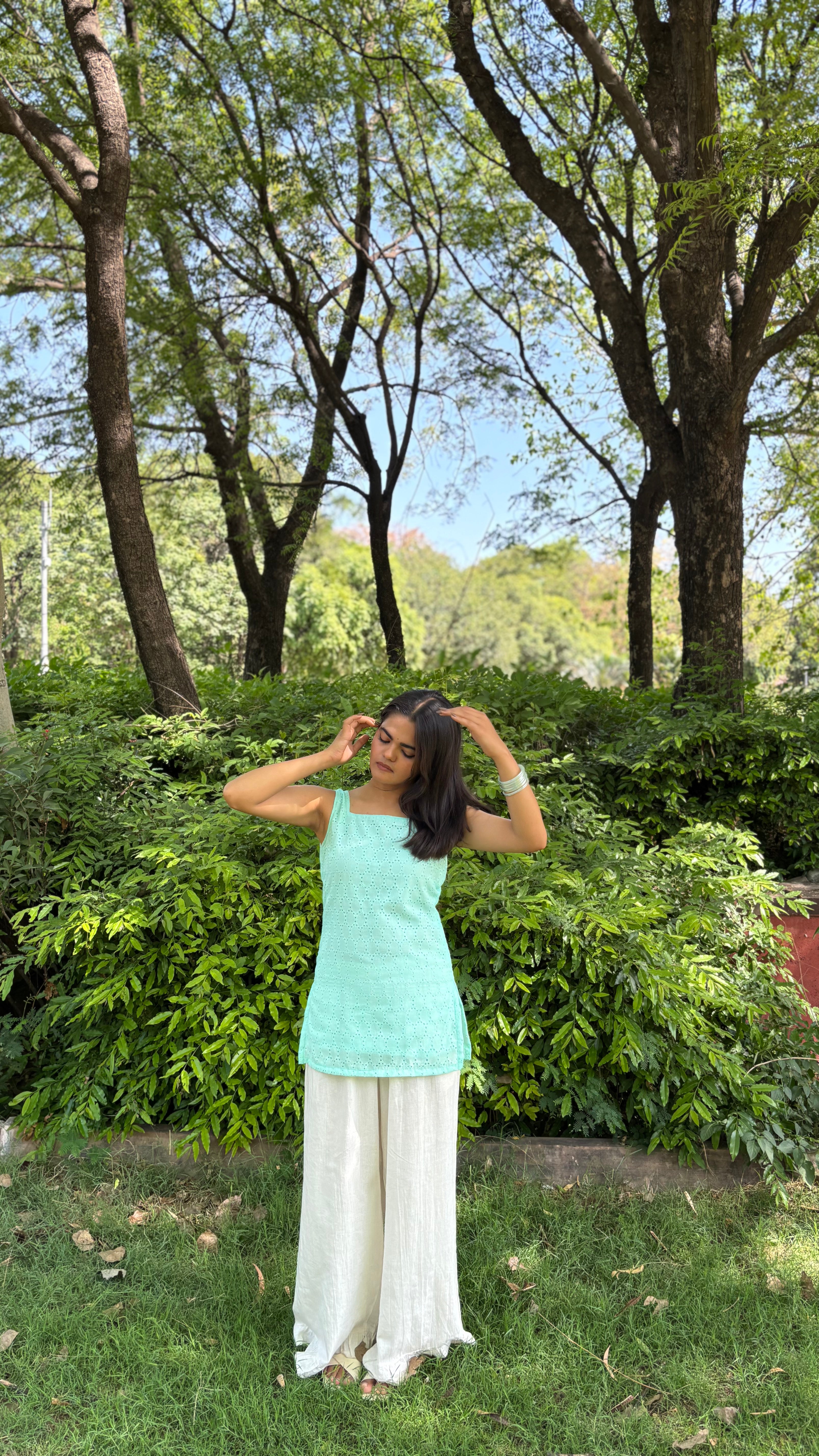 Mint Breeze Backless Kurti