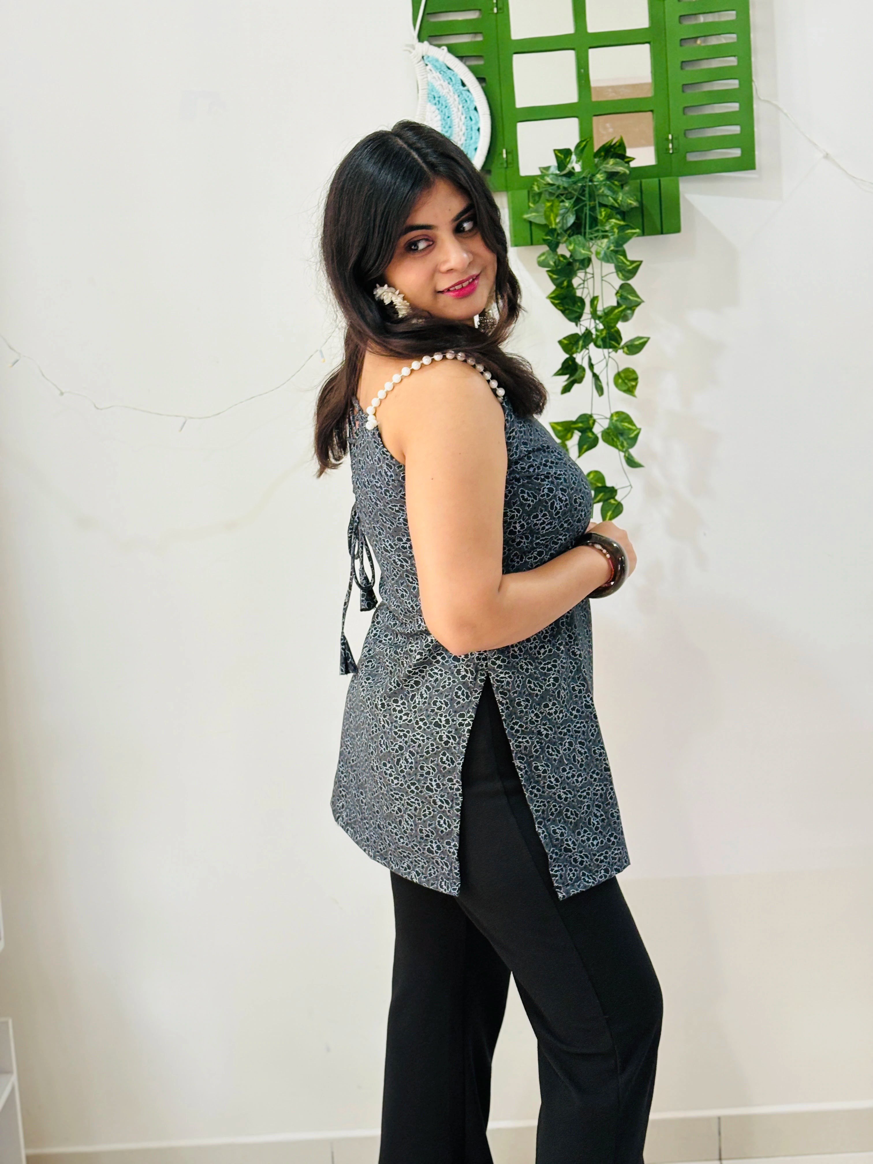 Beaded Strap with Corset Back