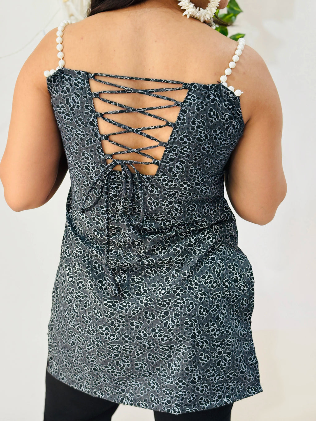 Beaded Strap with Corset Back