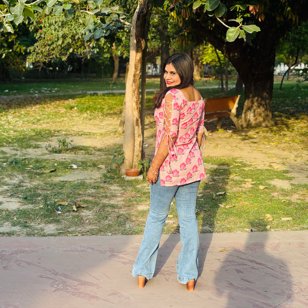 Blush Lotus Dori Sleeve Kurti