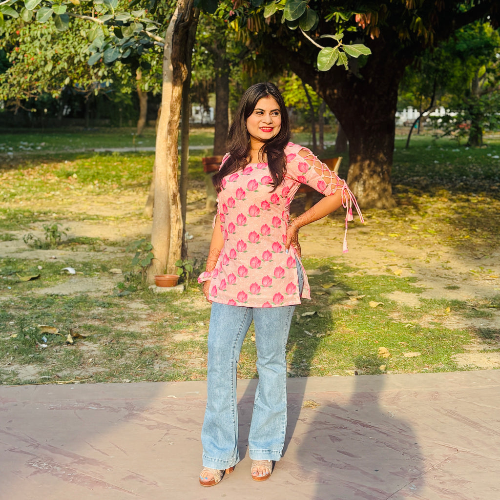Blush Lotus Dori Sleeve Kurti