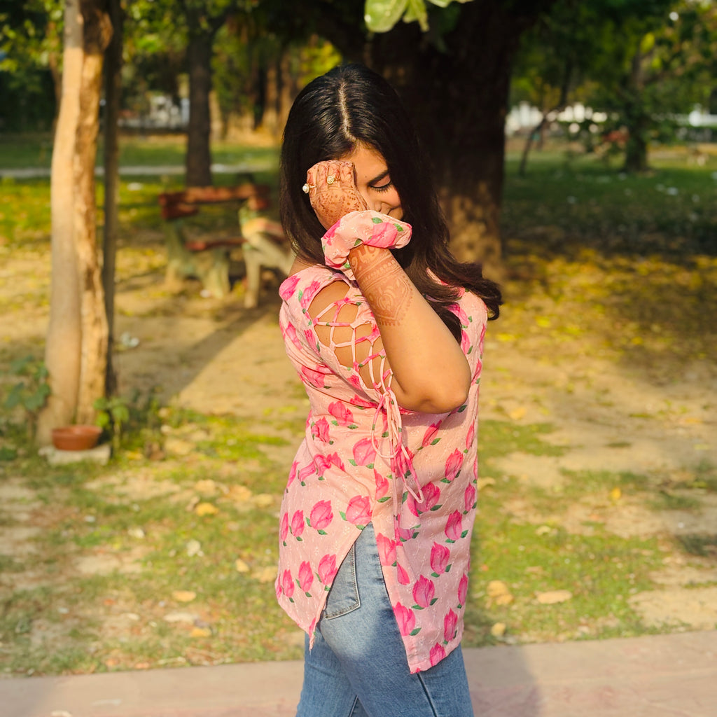 Blush Lotus Dori Sleeve Kurti