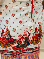 Nritya Dori Cotton Kurti(White & Red)