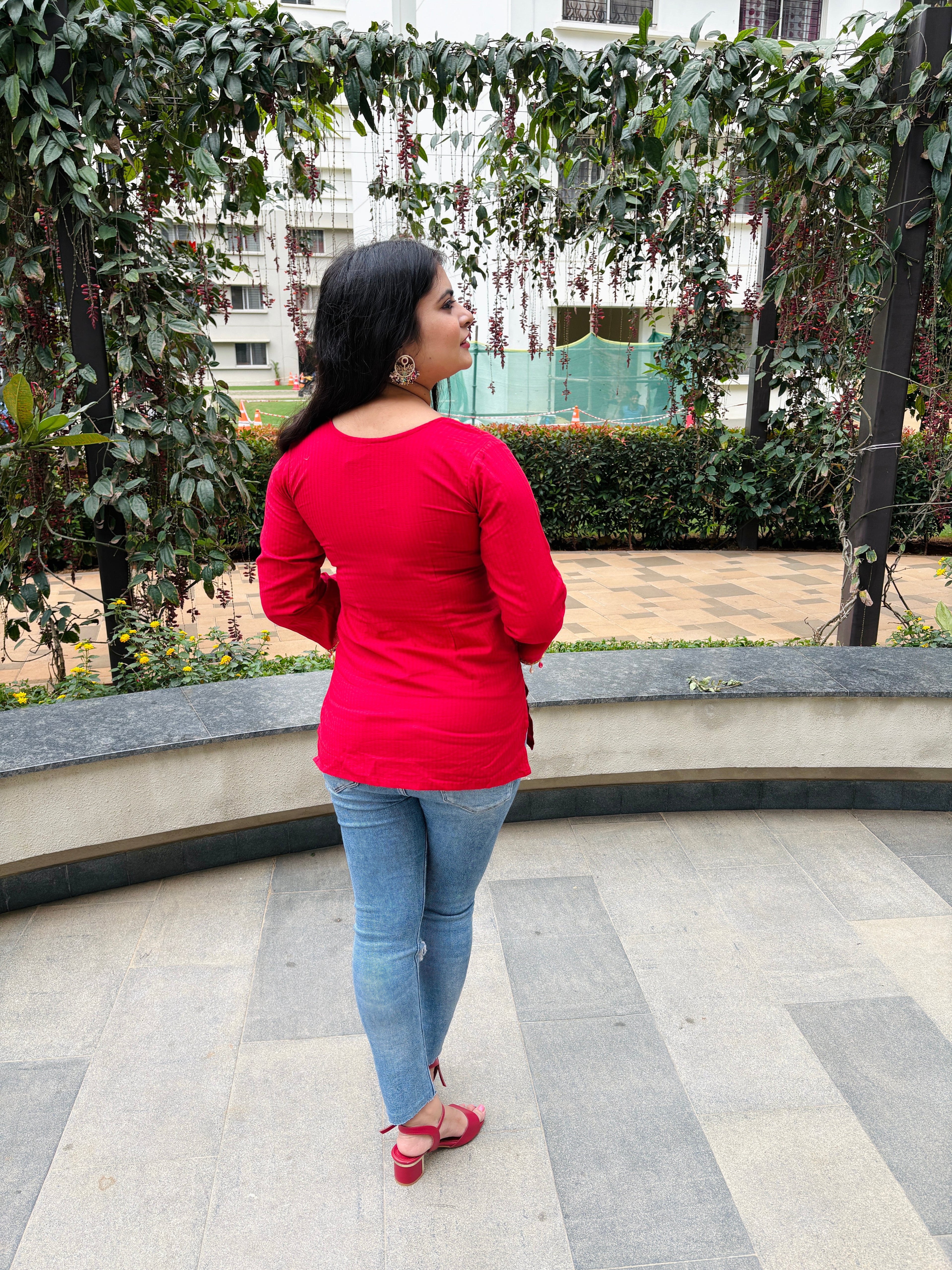 Ruby Pearl Charm Kurti