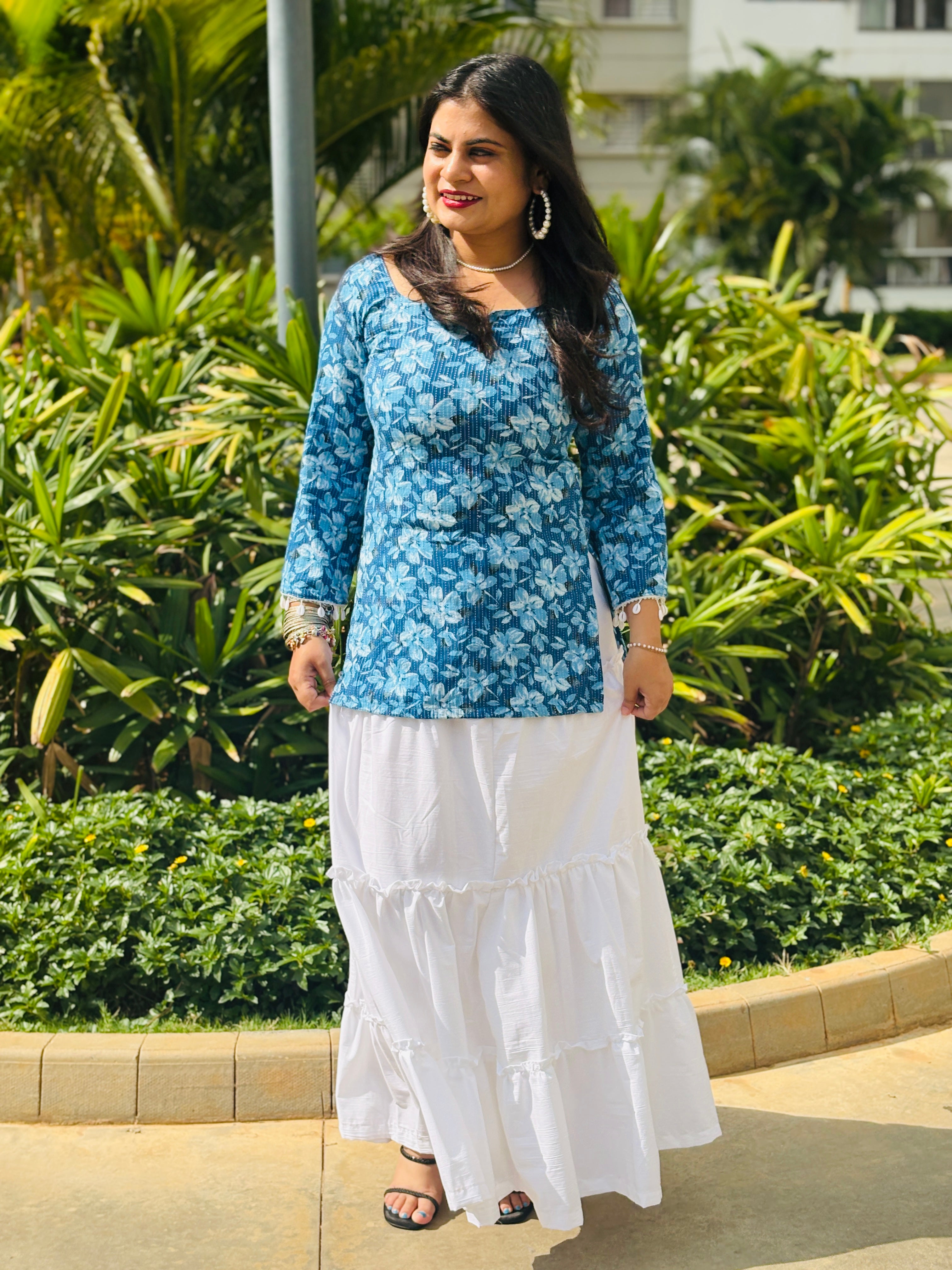 Noura Shell Lace Kurti