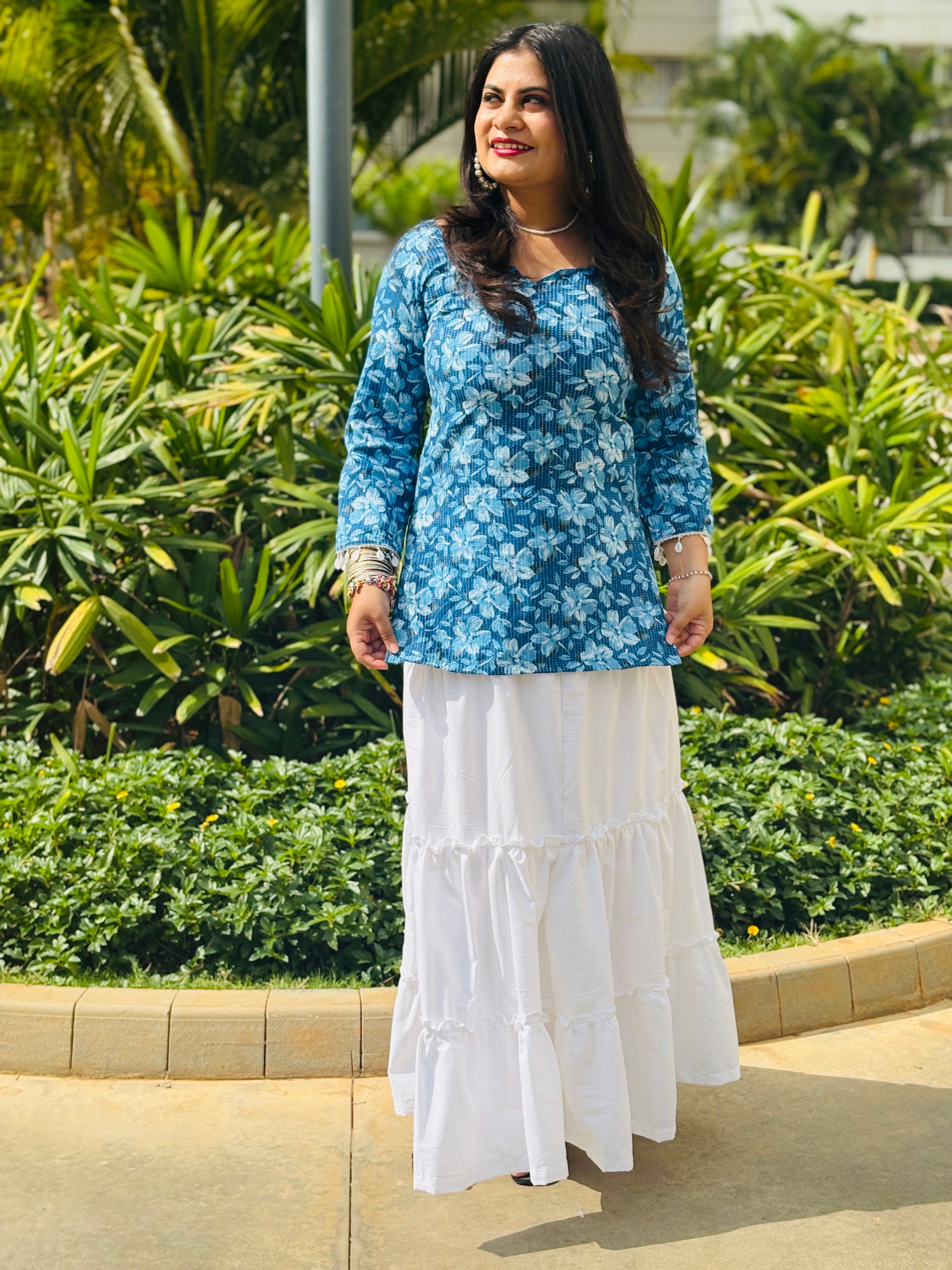 Noura Shell Lace Kurti