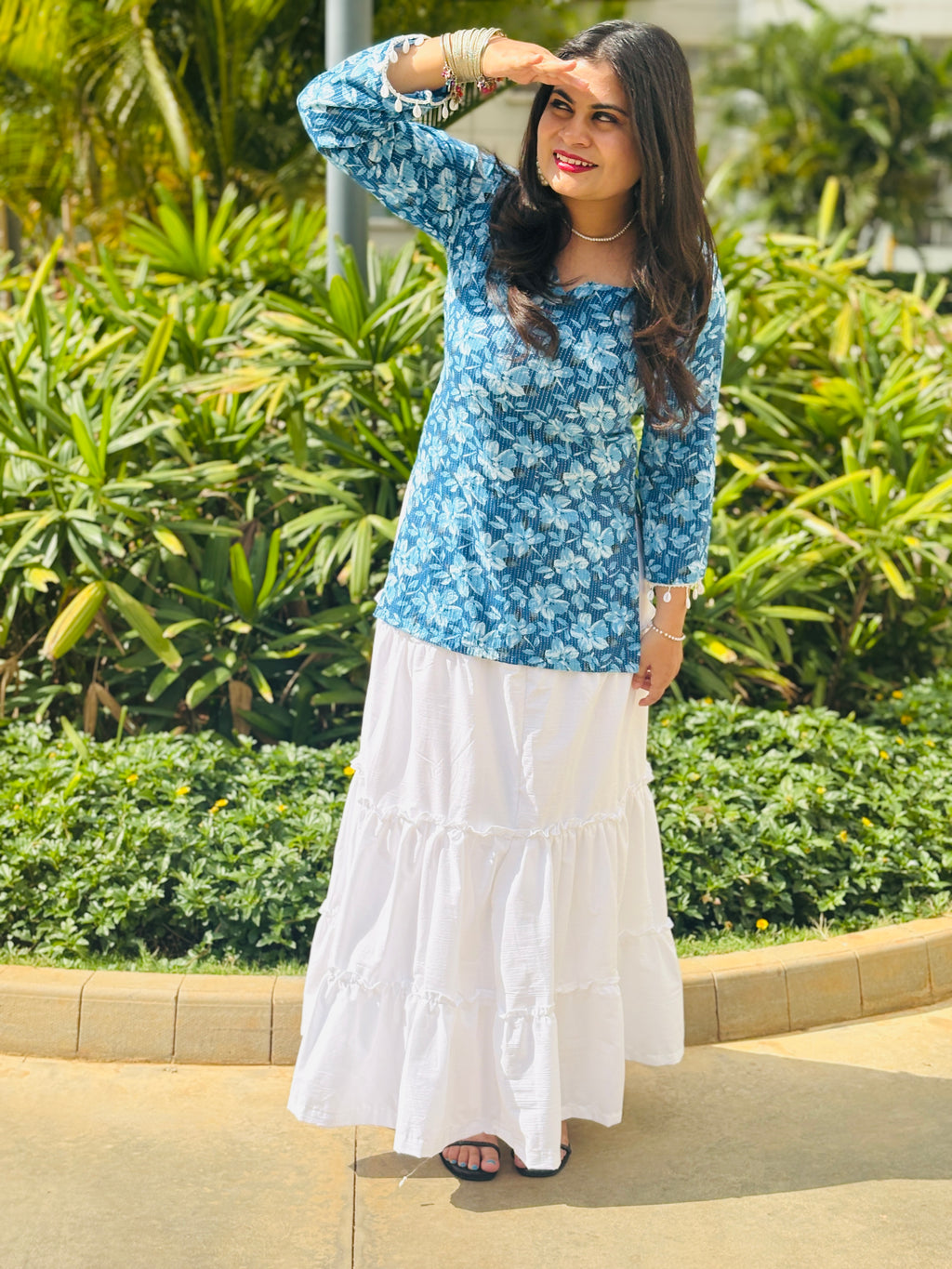 Noura Shell Lace Kurti