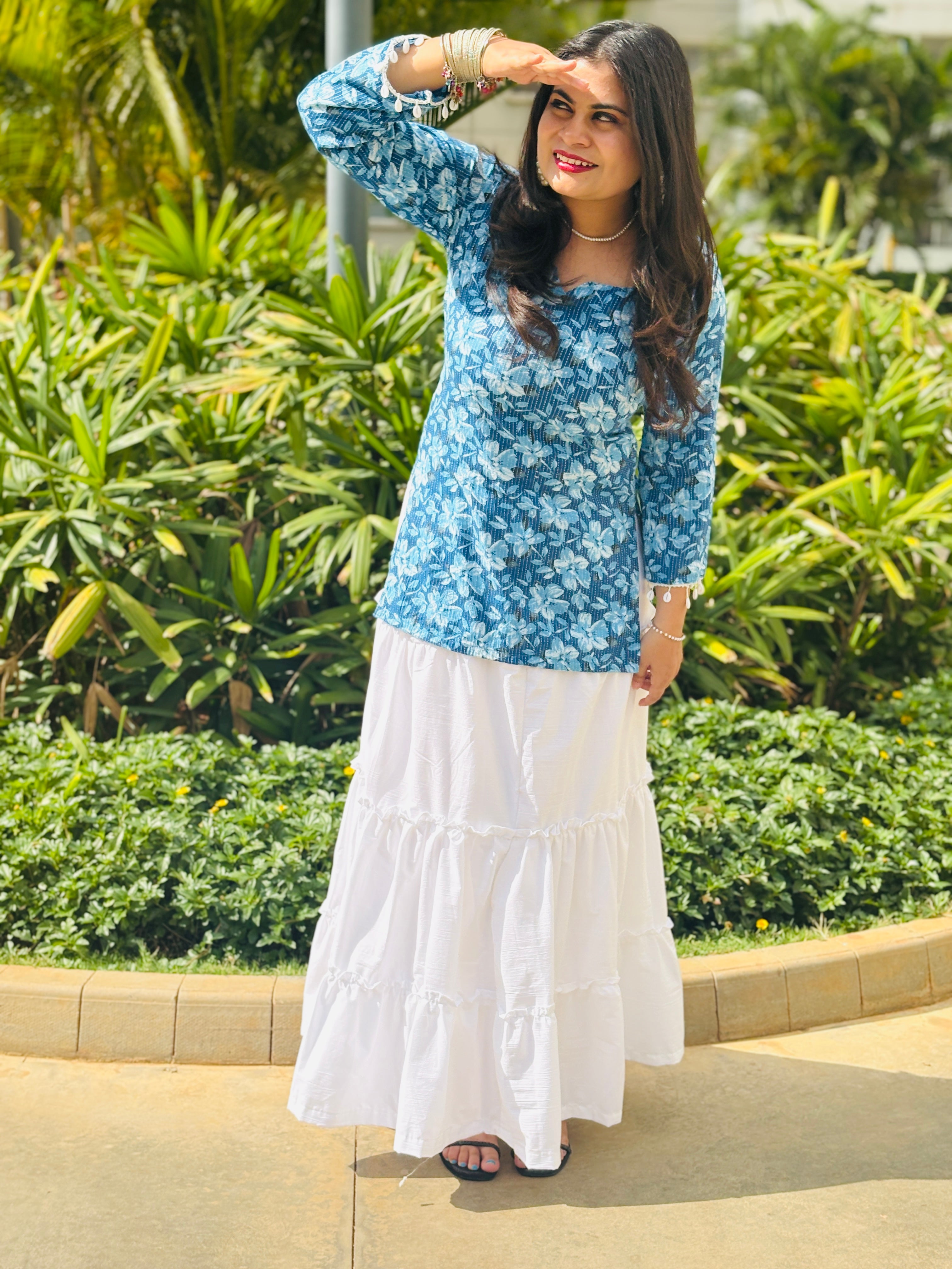 Noura Shell Lace Kurti