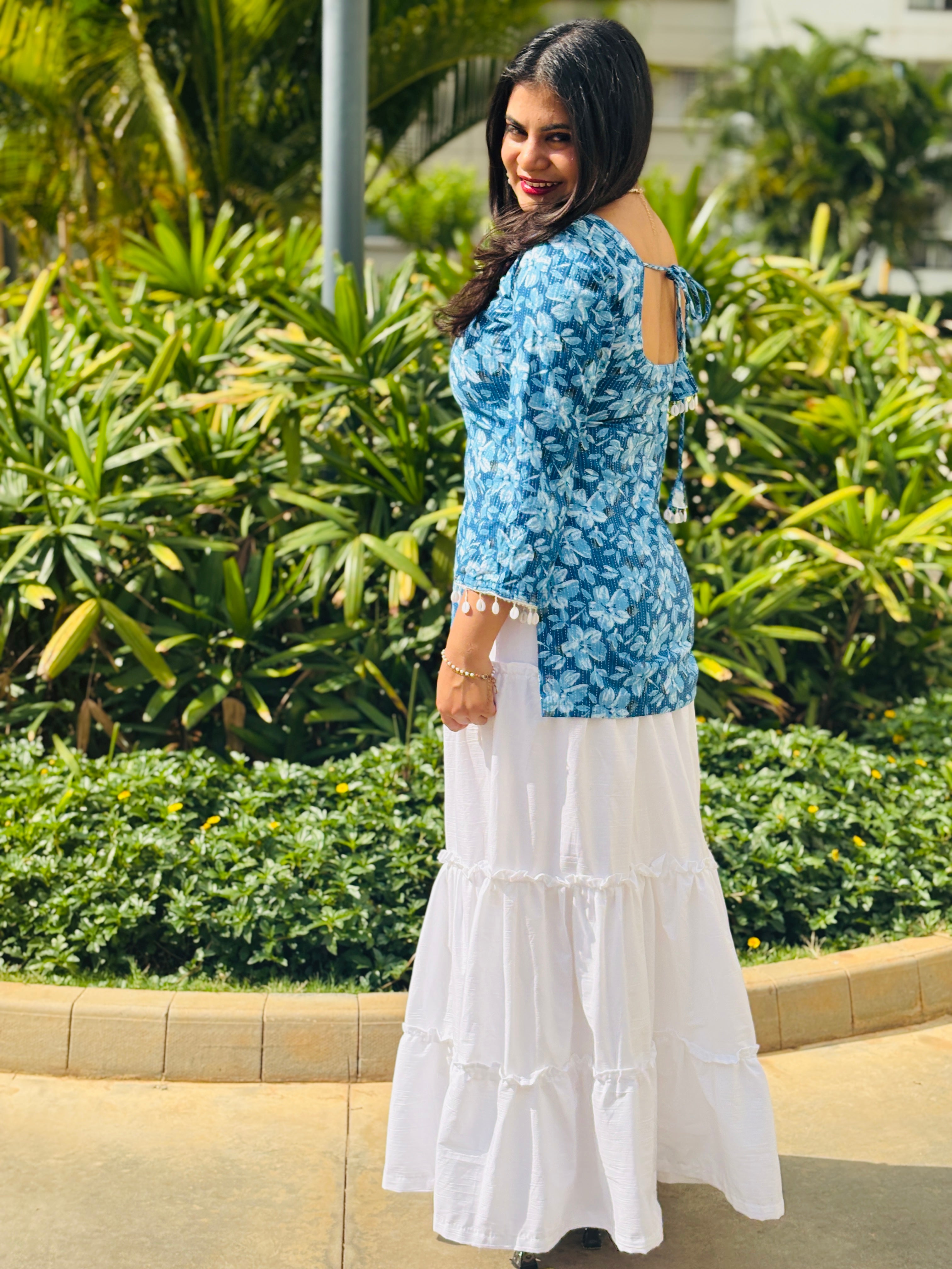 Noura Shell Lace Kurti