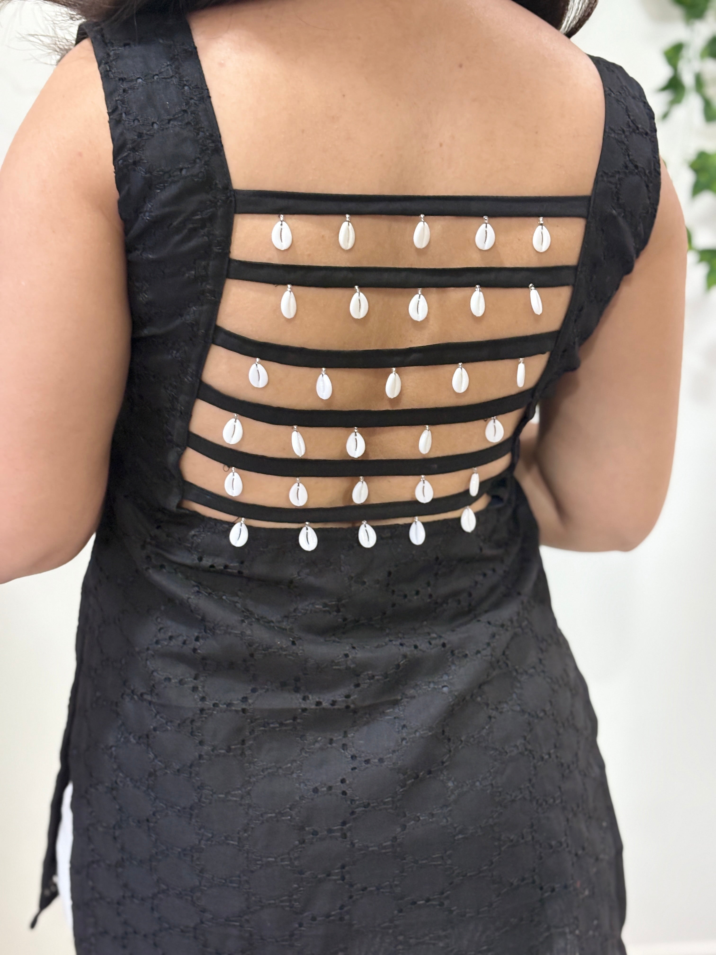 Black Shell Ladder Kurti