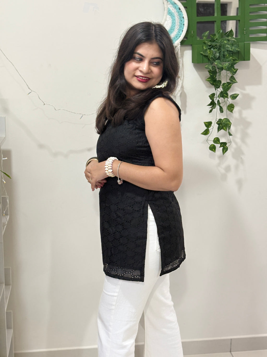 Black Shell Ladder Kurti