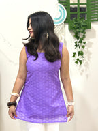 Lavendar Shell Ladder Kurti