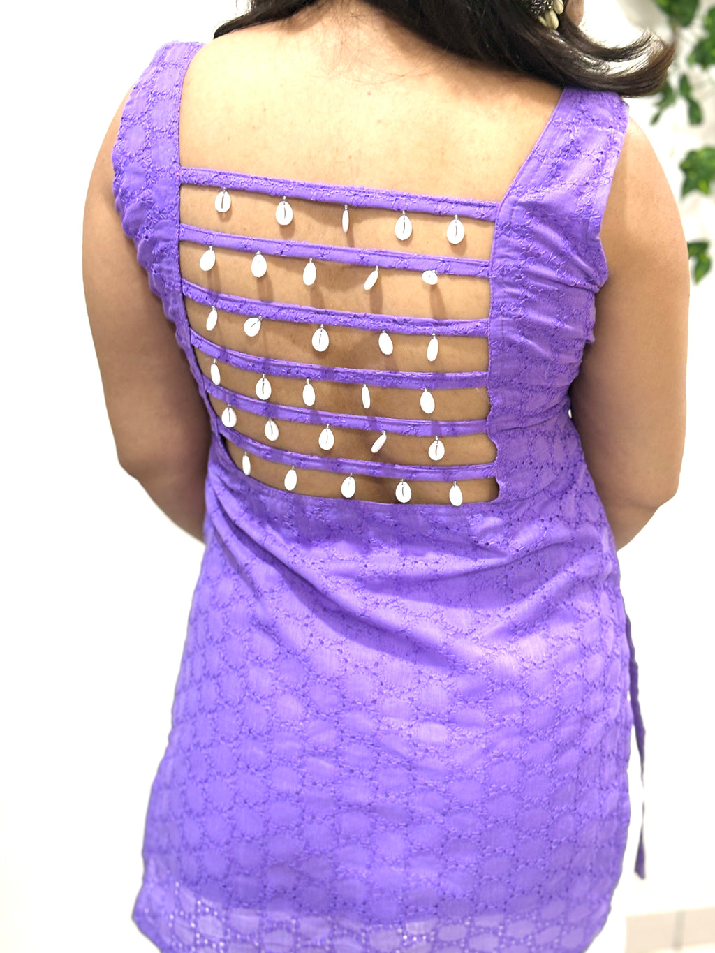Lavendar Shell Ladder Kurti